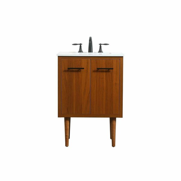 Elegant Decor 24 in. Cyrus Single Bathroom Vanity, Teak VF48024MTK